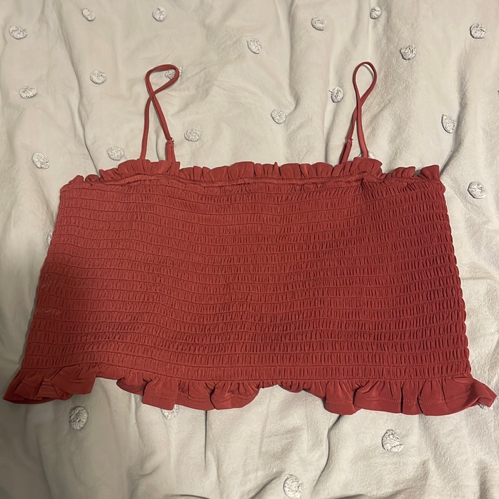 Dark pink tube top style shirt